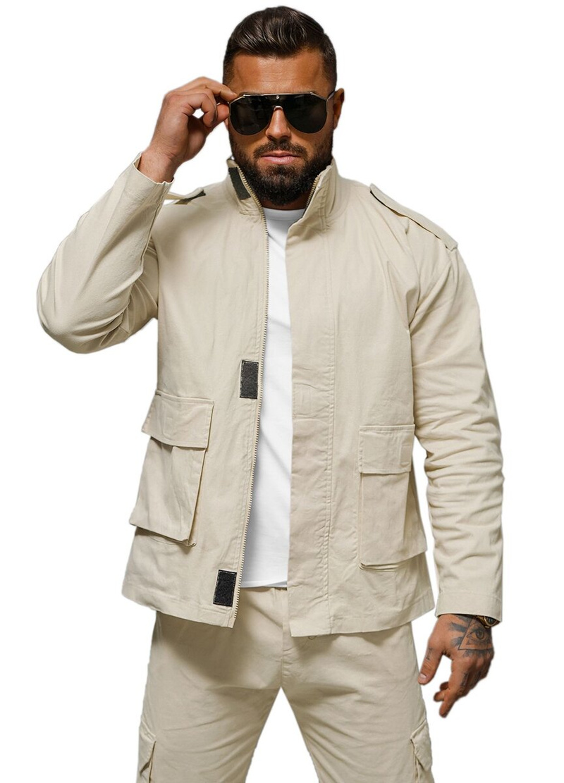 Chaqueta de hombre beige OZONEE O/G3035