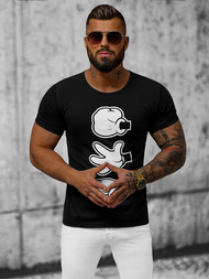 Camiseta de hombre negra OZONEE JS/KS1997Z