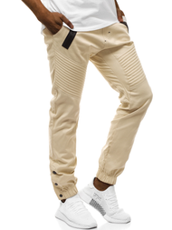Pantalón chino jogger de hombre beige OZONEE A/0952