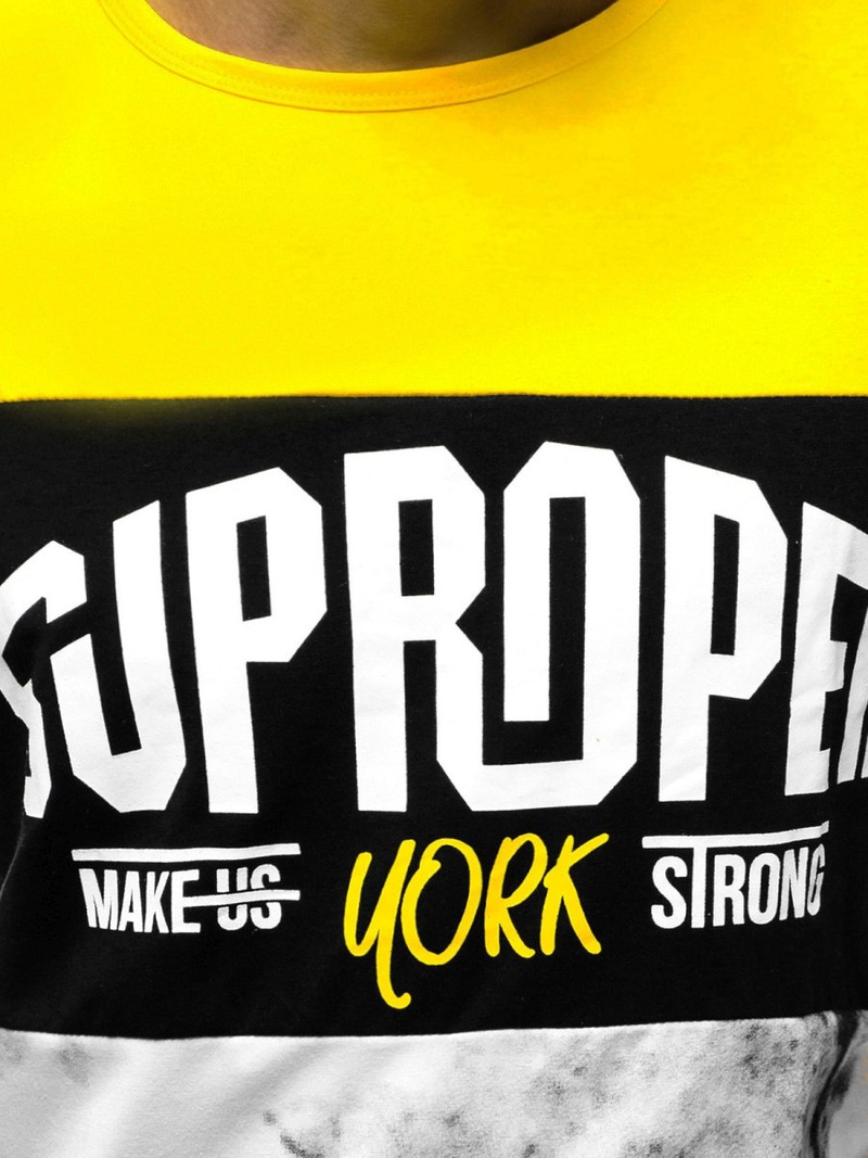 Camiseta de hombre amarillo OZONEE JS/KS1974Z