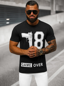 Camiseta de hombre negra OZONEE O/T123/3Z