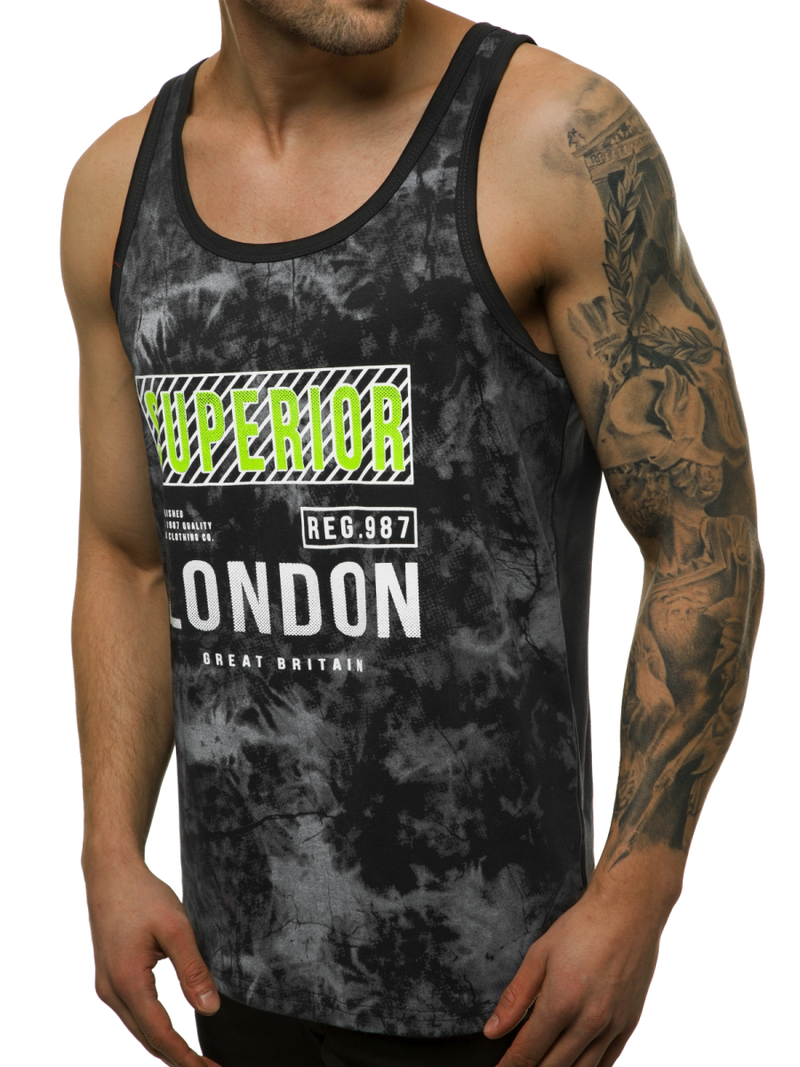 Camiseta sin mangas de hombre negra OZONEE JS/SS11037