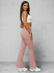Leggings para mujer con piernas anchas rosa en polvo OZONEE JS/17K588/7