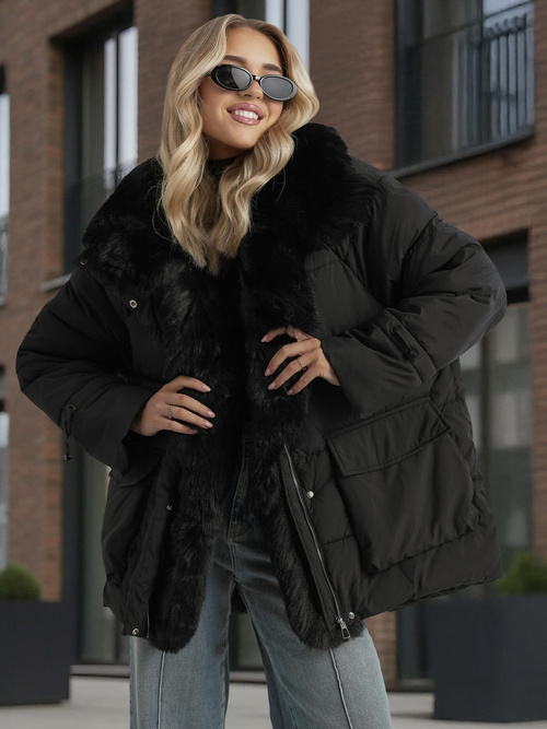 Chaqueta de mujer negra OZONEE JS/16M9185/392