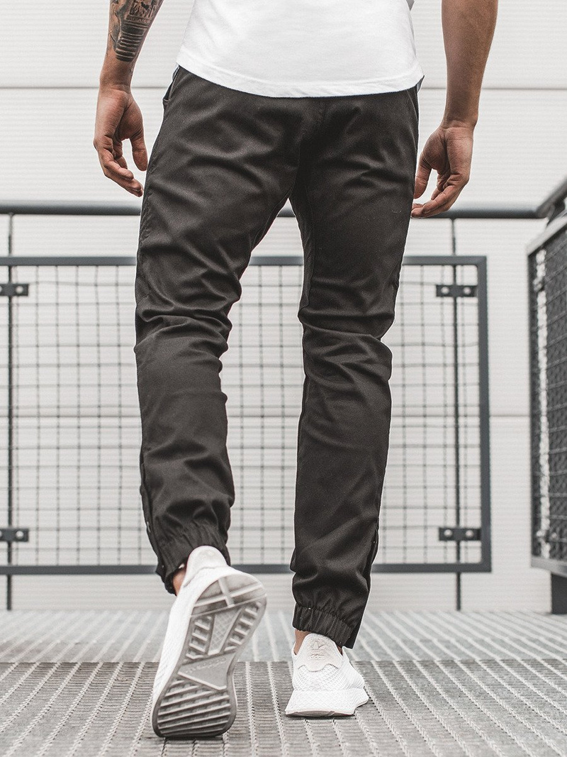 Pantalón chino jogger de hombre negro OZONEE A/0952
