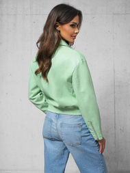 Chaqueta de cuero para mujer menta OZONEE O/G116