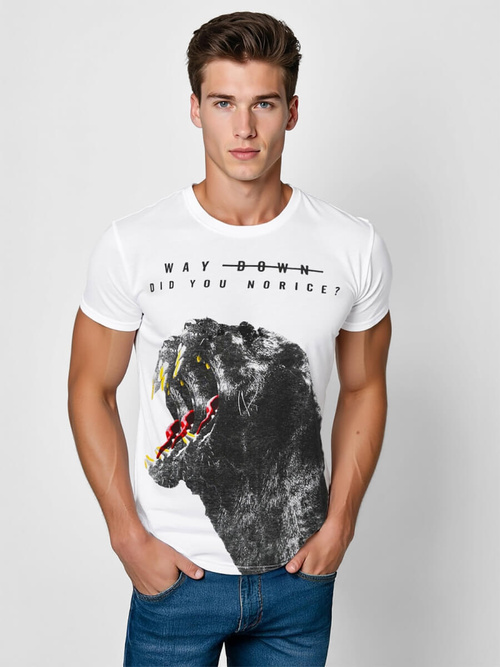 Camiseta de hombre blanca OZONEE O/T127/1Z