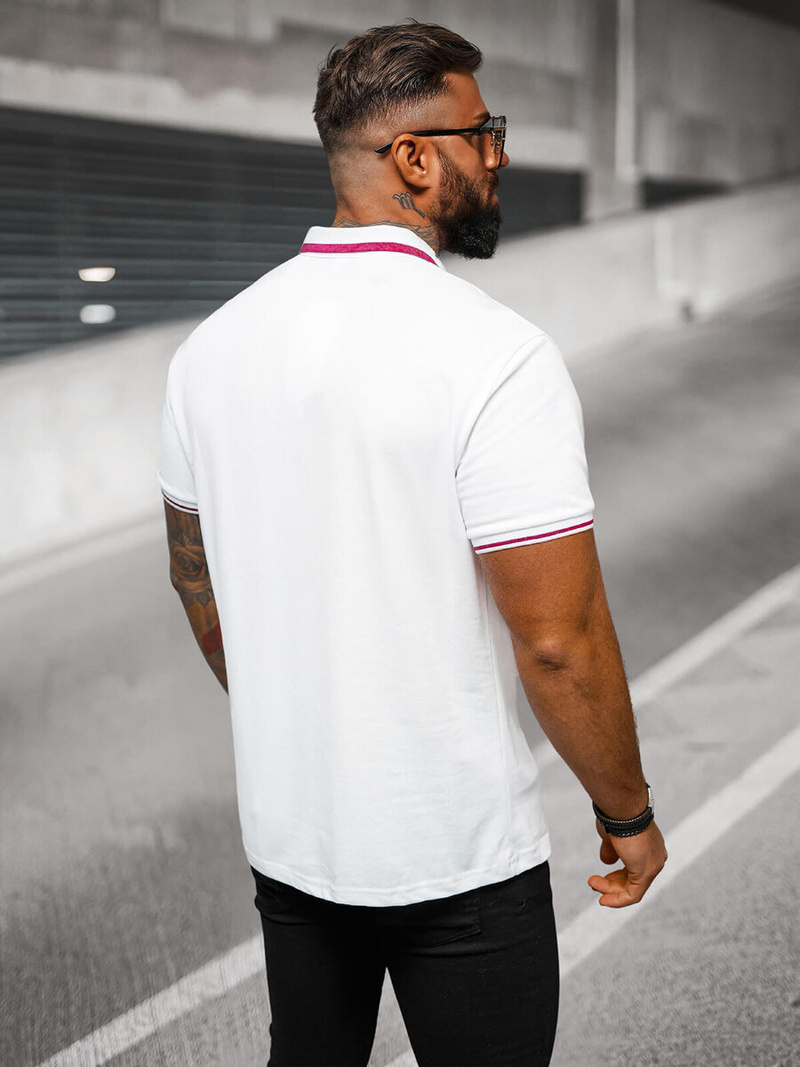 Polo de hombre blanca OZONEE O/DA758