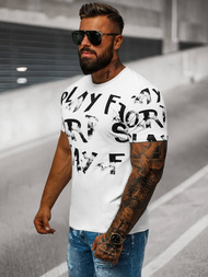 Camiseta de hombre blanca OZONEE O/8T1280/1