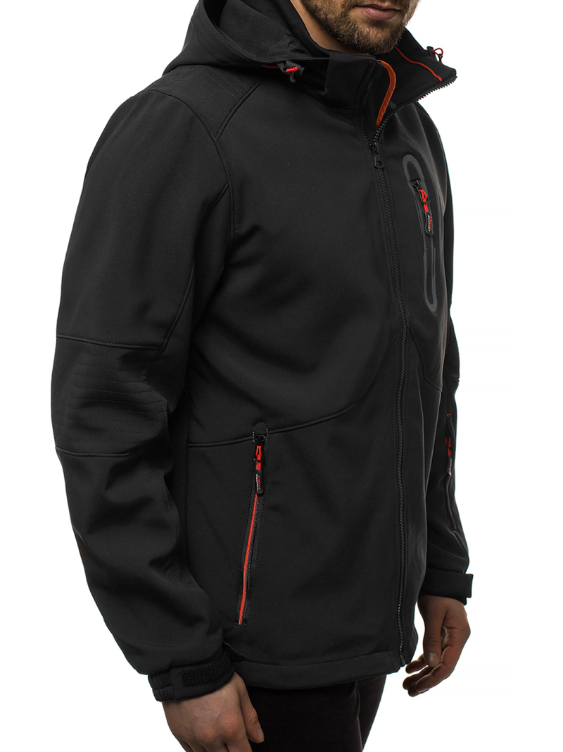 Chaqueta de hombre negro-naranja OZONEE GE/12263Z