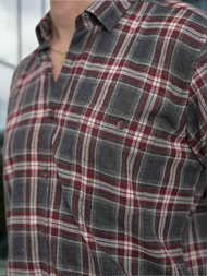 Camisa de hombre burdeos OZONEE V/V178