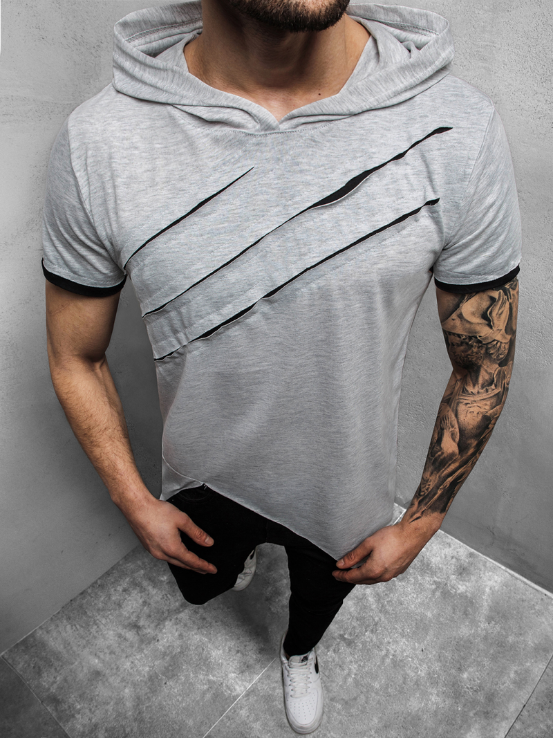 Camiseta de hombre gris OZONEE A/1185Z