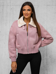 Chaqueta de mujer rosa en polvo OZONEE O/81326Z