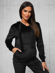 Chándal velour de mujer de negro OZONEE JS/35C1612/3