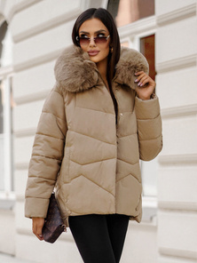 Chaqueta de mujer beige OZONEE JS/16M9181/62Z