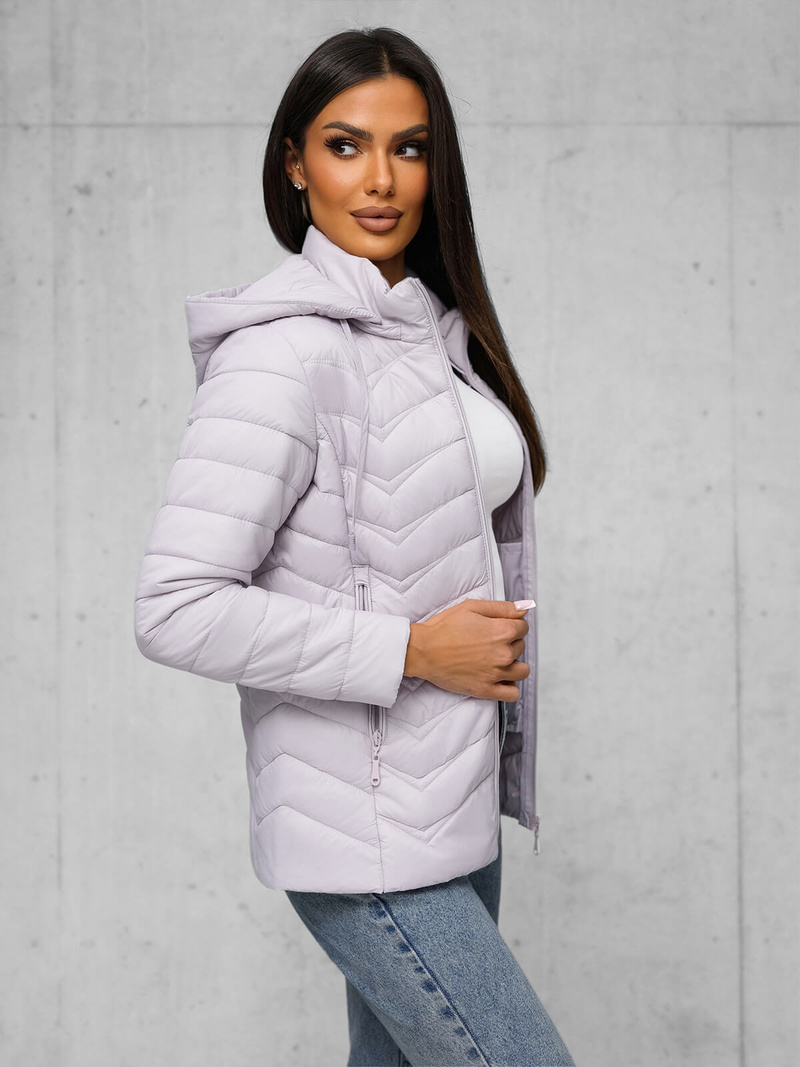 Chaqueta de mujer violeta claro OZONEE JS/16M9238/35