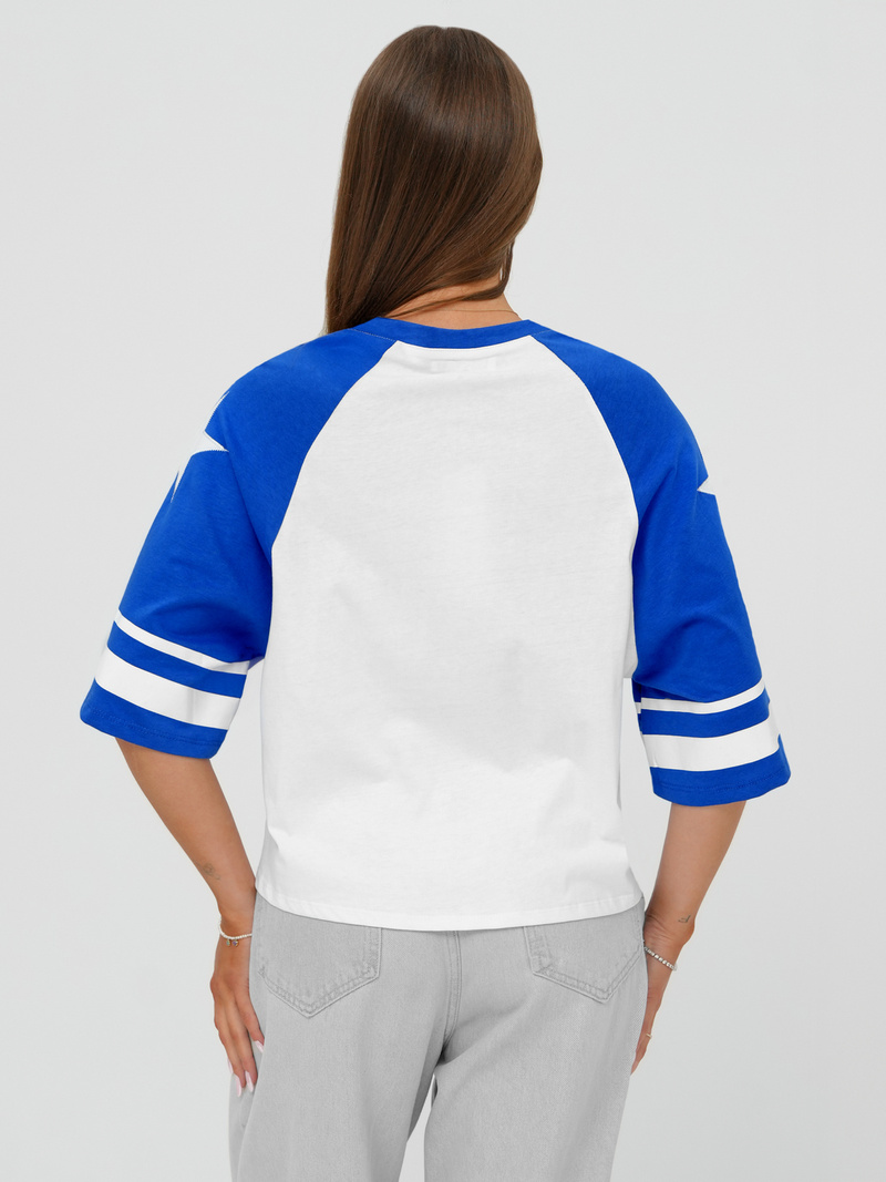 Camiseta de mujer blanco-azul OZONEE JS/R62493