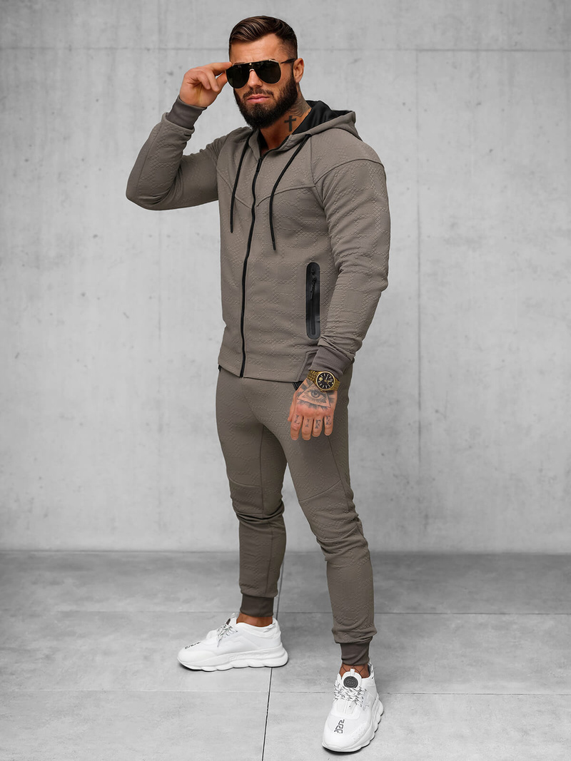 Chándal de hombre beige-gris OZONEE O/FF3705AB