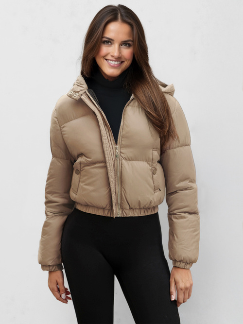 Chaqueta de mujer beige oscuro OZONEE JS/5M3260/84Z