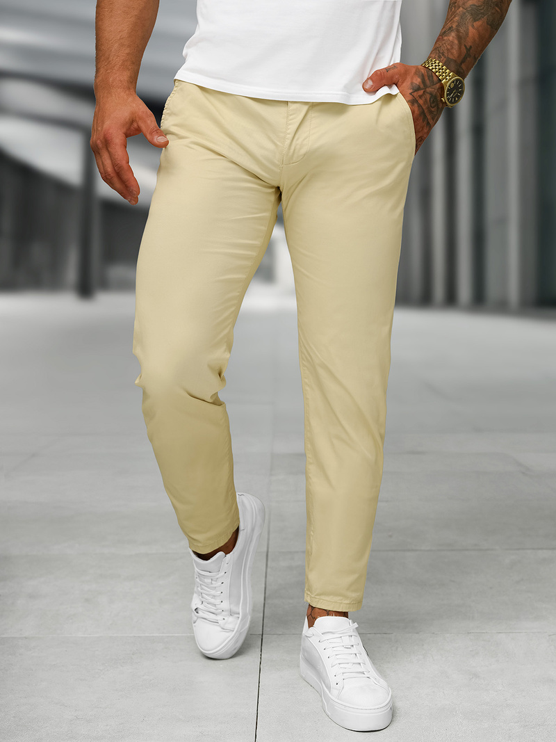 Pantalón de hombre beige OZONEE BL/SK222/6