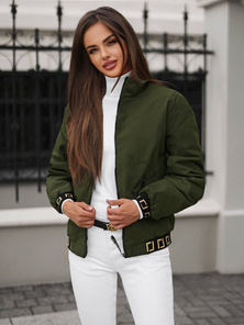 Chaqueta de mujer verde-oscura OZONEE JS/5M3161/136Z