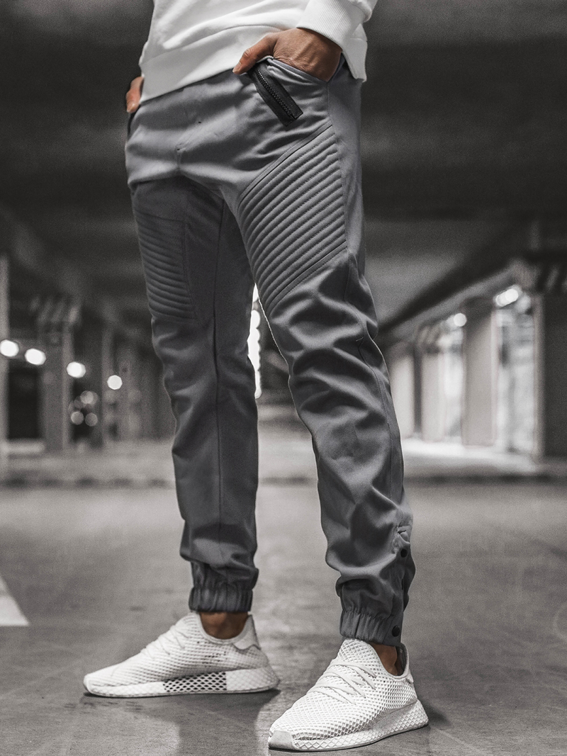 Pantalón chino jogger de hombre gris OZONEE A/0952