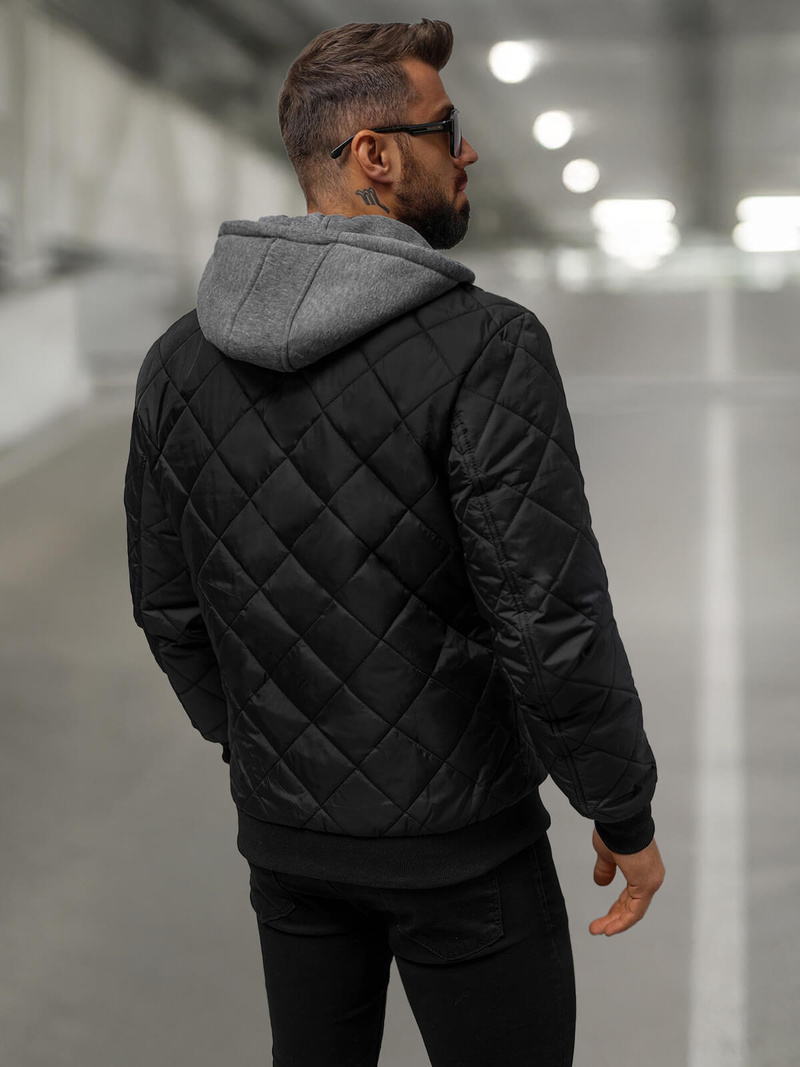 Chaqueta de hombre negra OZONEE JS/8M986/392