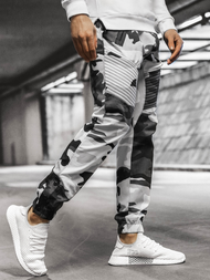 Pantalón chino jogger de hombre negro-blancos OZONEE A/0952