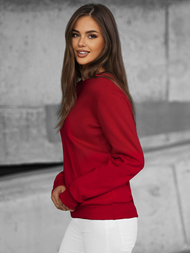 Sudadera de mujer rojo oscuro OZONEE JS/W01Z