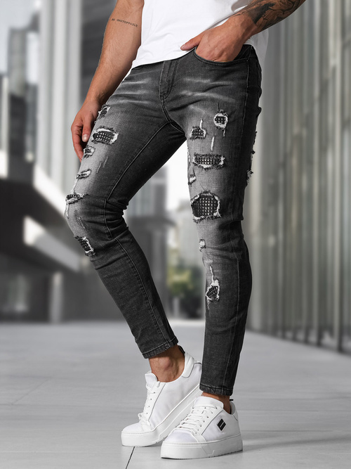 Vaqueros de hombre negras OZONEE NB/MP0152NZ