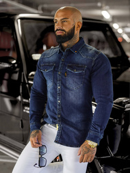 Camisa vaquera de hombre azul OZONEE O/51410