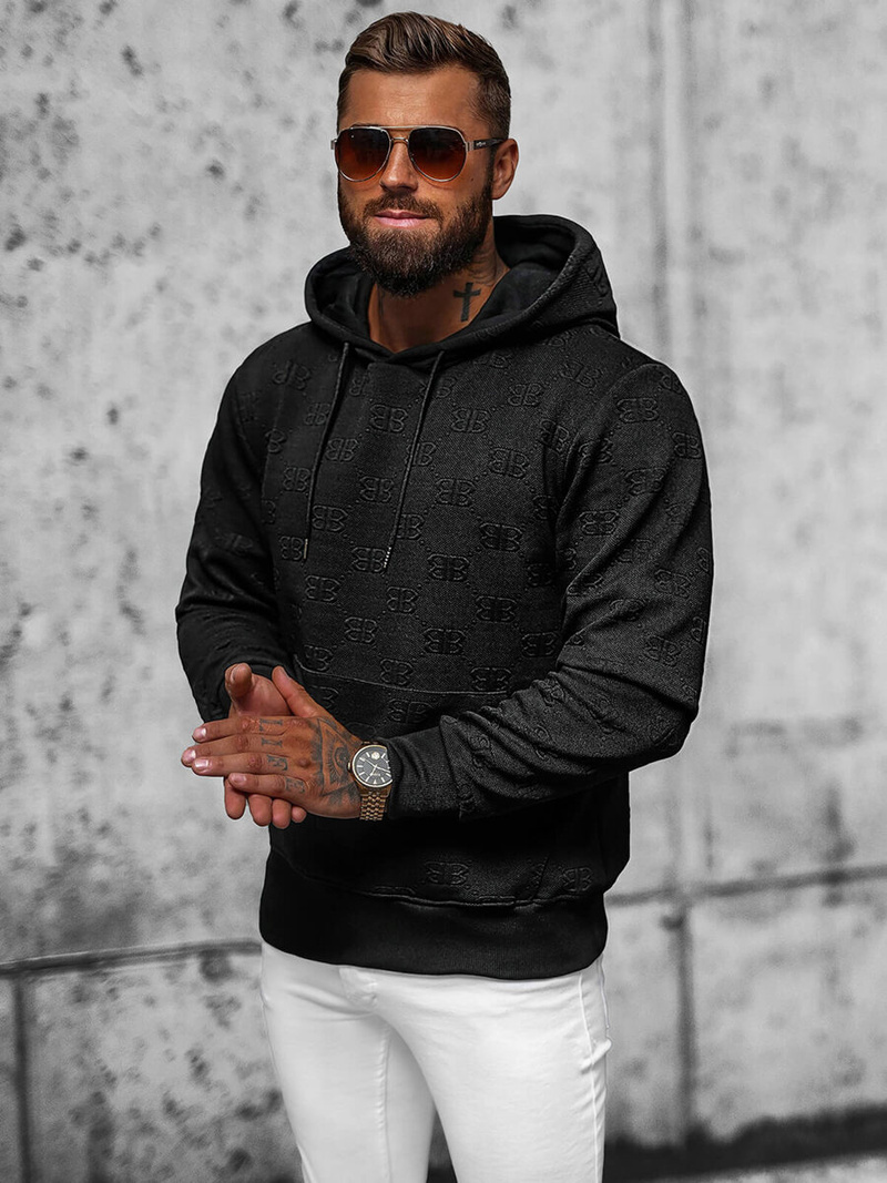 Sudadera de hombre negra OZONEE JS/3B566