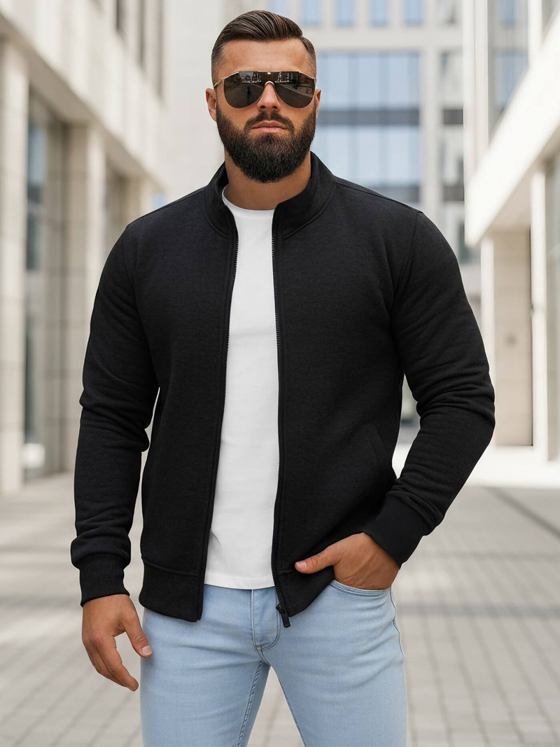 Sudadera de hombre negra OZONEE JS/2002Z