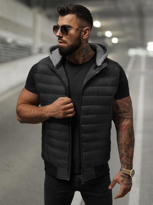Chaleco de hombre negra OZONEE JS/8M983/392