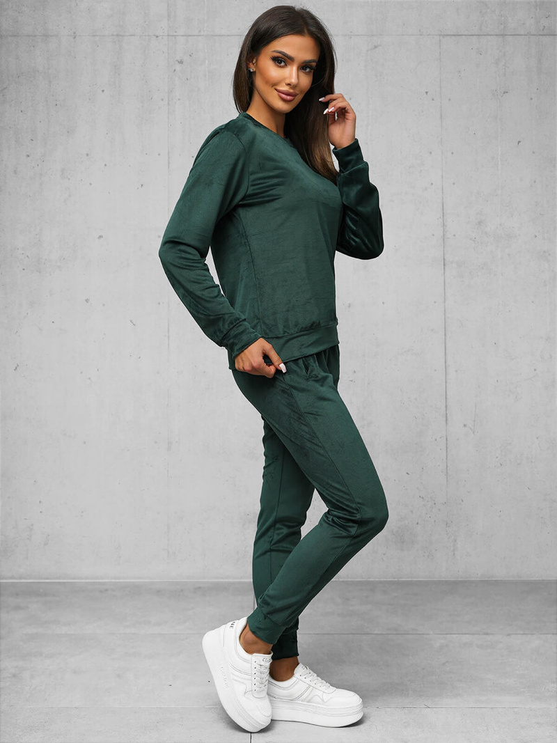 Chándal velour de mujer de verde-oscura OZONEE O/8C1173/9Z