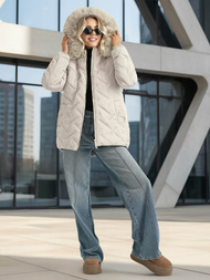 Chaqueta de mujer gris-clara OZONEE JS/16M9296/280