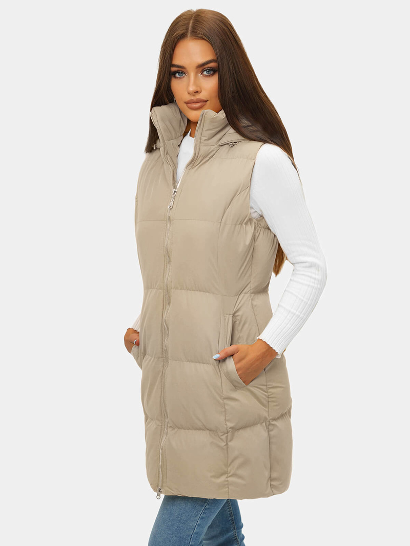 Chaleco de mujer beige OZONEE JS/M721/62