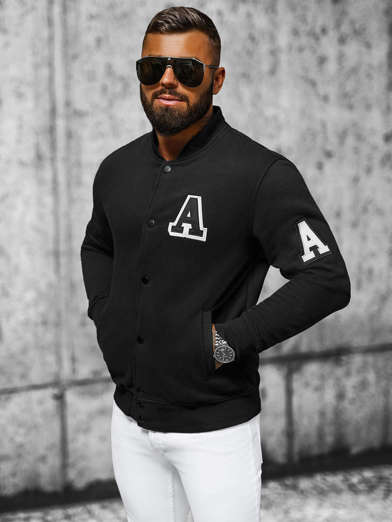 Sudadera de hombre negra OZONEE NB/MF2020