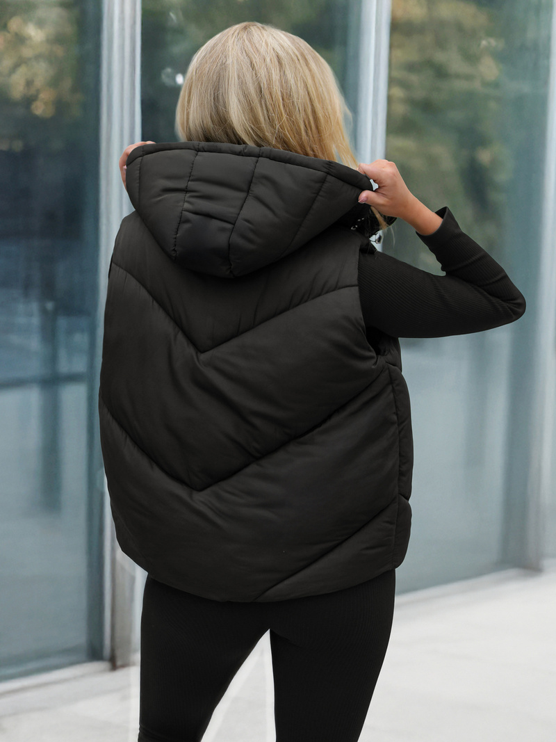 Chaleco de mujer negra OZONEE JS/16M9291/392