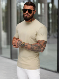 Camiseta de hombre beige claro OZONEE NB/MT3001Z