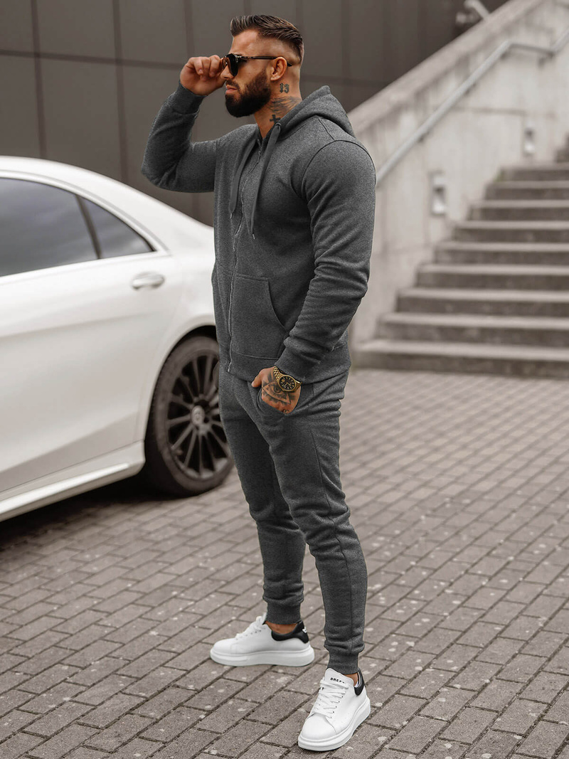 Chándal de hombre grafito OZONEE JS/68C10386/5Z