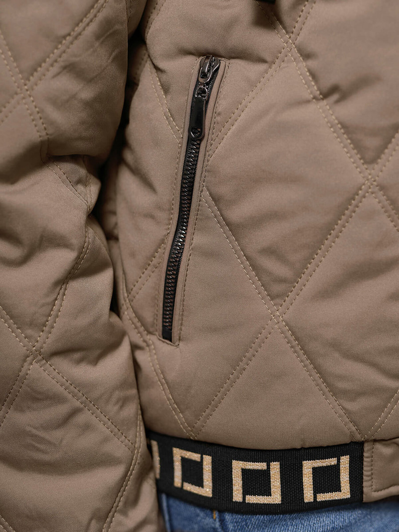 Chaqueta de mujer beige OZONEE JS/16M9085/84