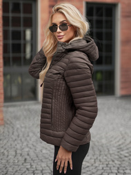 Chaqueta de mujer marrón-grisáceo OZONEE JS/11Z8228Z