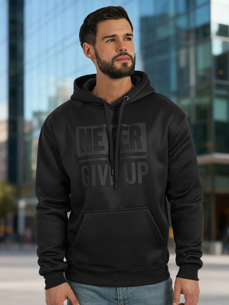 Sudadera de hombre negra OZONEE JS/8B1983/3