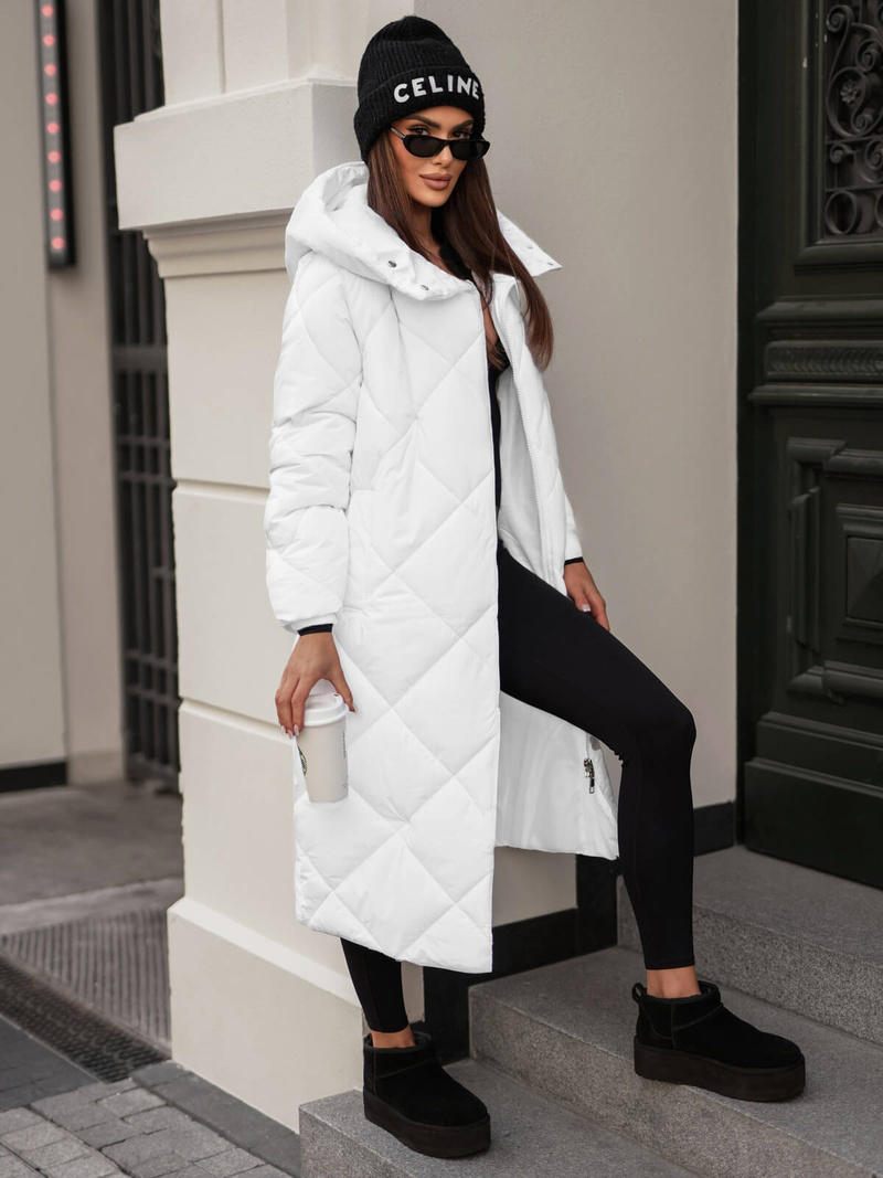 Chaqueta de mujer blanca OZONEE JS/5M3173/281Z