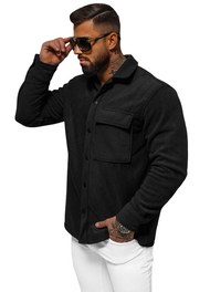 Camisa de hombre negra OZONEE O/GOM23040