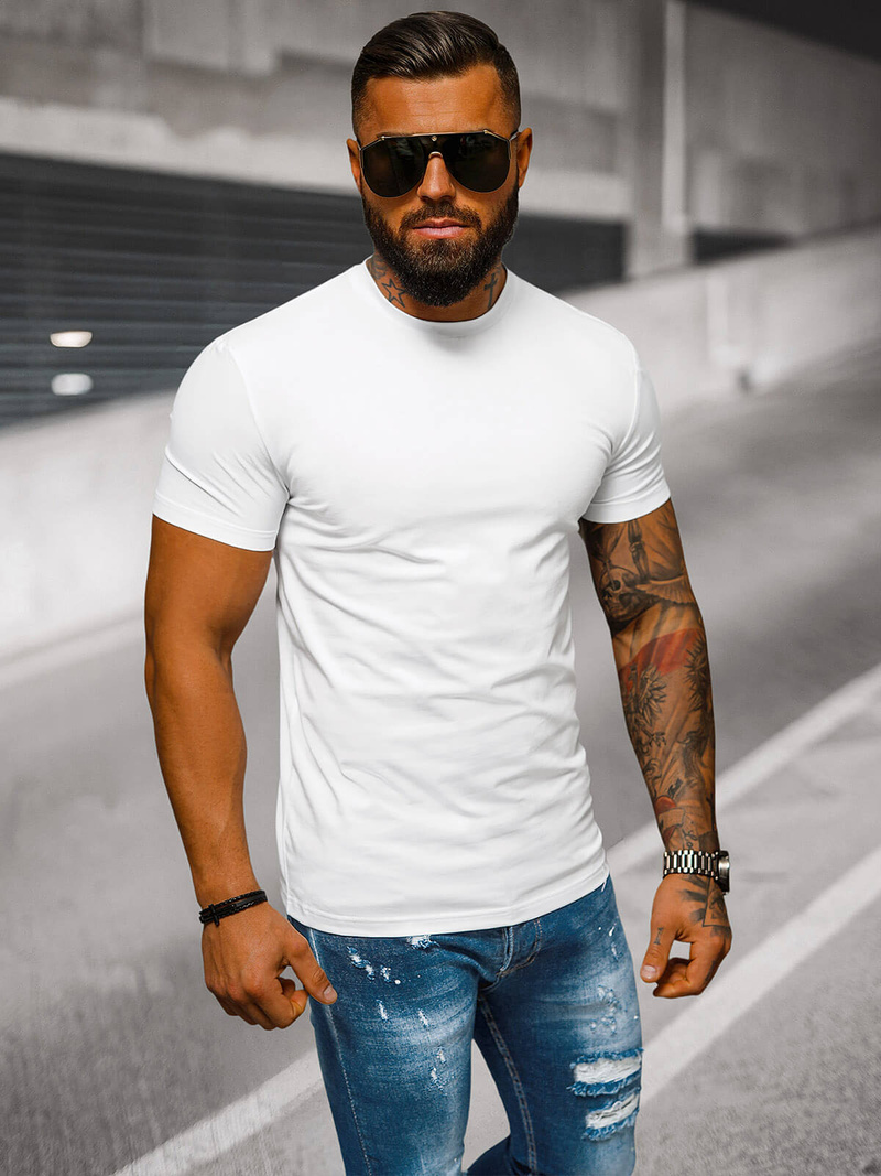 Camiseta de hombre blanco OZONEE NB/MT3001Z