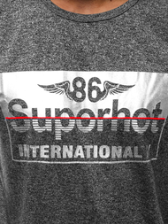 Camiseta de hombre negra OZONEE JS/KS2056Z