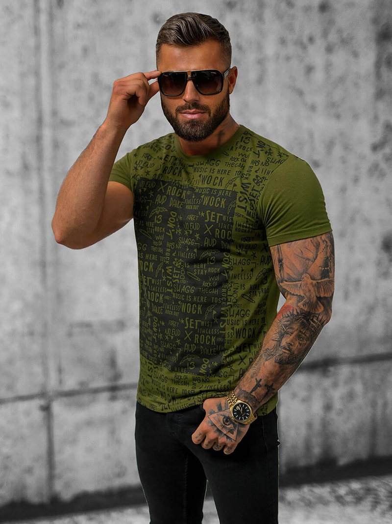 Camiseta de hombre verde OZONEE O/T122/29Z