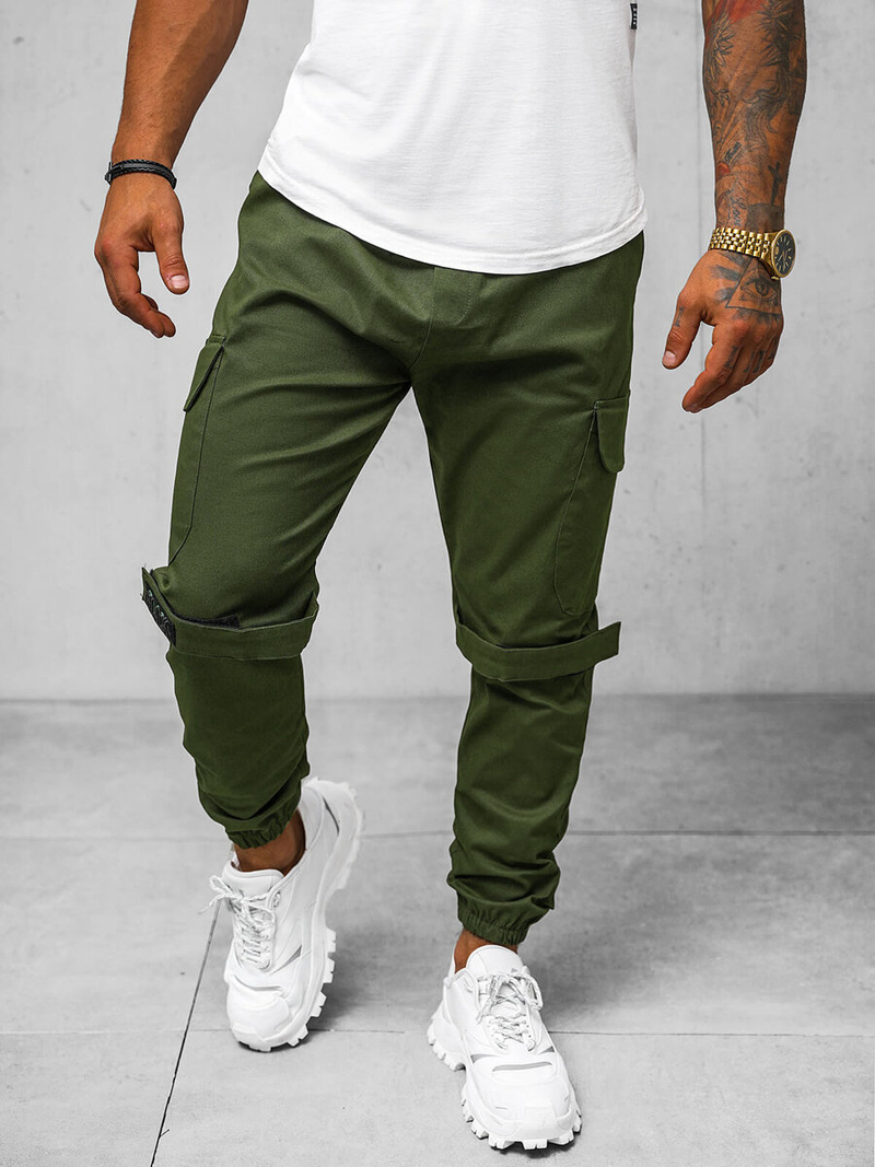 Pantalón chino jogger de hombre caqui OZONEE O/G3014Z